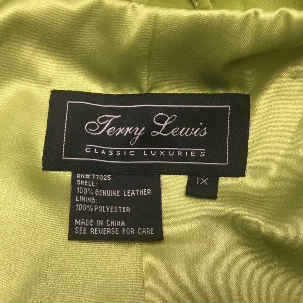 TERRY LEWIS Green Leather Cropped Jacket with Zipper - Picture 10 of 16